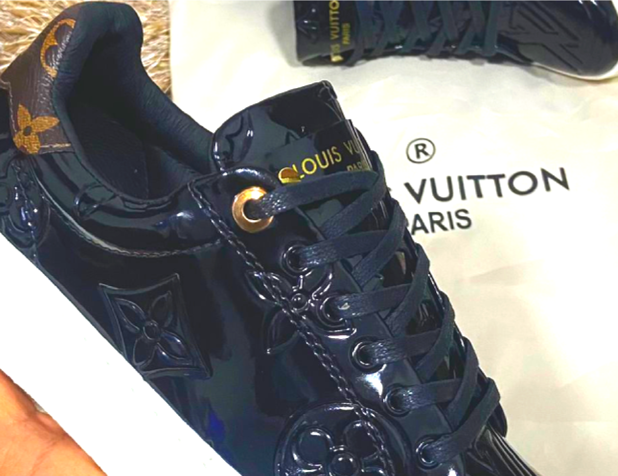 Louis Vuitton Charol Cuero mujer tenis Deportivas Zapatillas color negro tienda colombia onlineshoppingcenterg centro de compras en linea osc